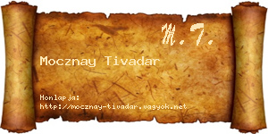 Mocznay Tivadar névjegykártya